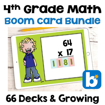 Preview of 4th Grade Math Boom Card Bundle