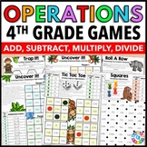 4th Grade Math Center Games - Addition, Subtraction, Multi