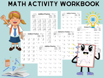 Preview of 4th Grade Math Center Games No Prep Review Activities Workbook for G-4