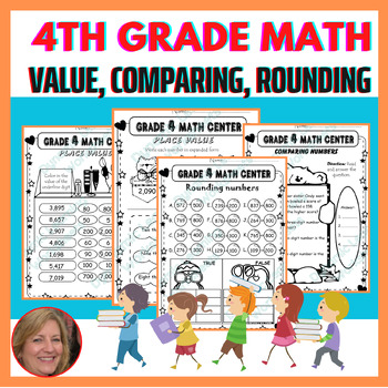 Preview of 4th Grade Math Center, Place Value, Comparing Numbers, Rounding Numbers