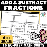 4th Grade Math Centers Adding & Subtracting Fractions with