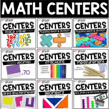 4th Grade Math Centers Bundle for the Year