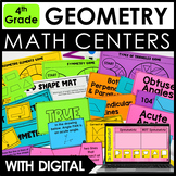 4th Grade Math Centers - Geometry Activities with Digital 
