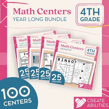 Preview of 4th Grade Math Centers Year Long Bundle