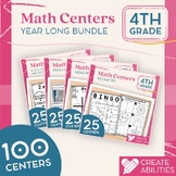 4th Grade Math Centers Year Long Bundle