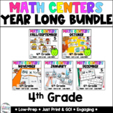 4th Grade Math Centers - Math Games - Low Prep - Year Long Bundle