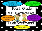 4th Grade Math Common Core I Can Statements Posters