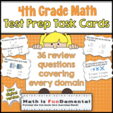 4th Grade Math Test Prep Task Cards (with coded joke answer document)