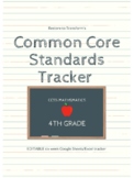 4th Grade Math Common Core Standards Tracker [EDITABLE]