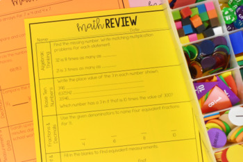 4th Grade Math Test Prep Review by Jennifer Findley | TpT
