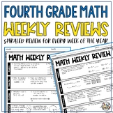 4th Grade Math Packet Weekly Spiraled Review Worksheets Ho