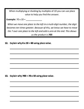 4th Grade Math Common Core Worksheet 4.NBT.1 by TeachLiveDream