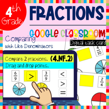 Preview of 4th Grade Math | Comparing Fractions With Like Denominators - Google Slides