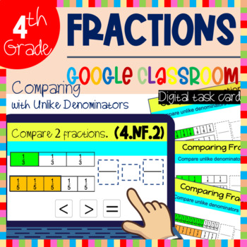 Preview of 4th Grade Math | Comparing Fractions with Unlike Denominators - 4.NF.2 - Google