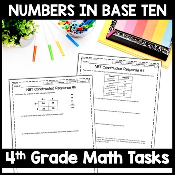 Preview of Whole Number Operations & Place Value Review 4th Grade Rich Math Tasks Worksheet