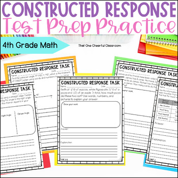 Preview of 4th Grade Math Constructed Response Practice Questions for Test Prep Worksheets