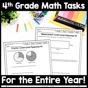 Preview of Constructed Response Practice, 4th Grade Math Test Prep, Math Performance Tasks