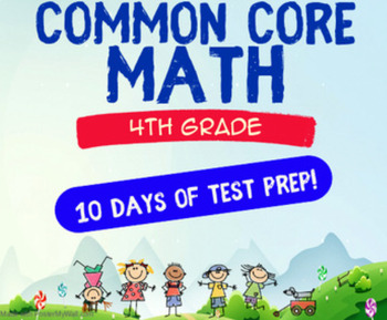 Preview of 4th Grade Math Countdown to Common Core 10-day Standardized Test Review Packet