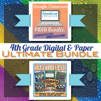 Preview of 4th Grade Math Curriculum Bundle ⭐ Digital and Printable Bundle for All LMS