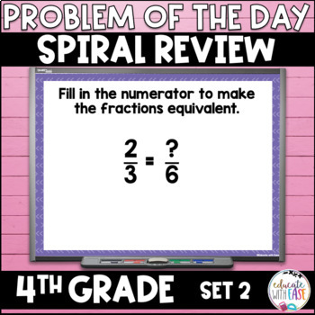 Preview of 4th Grade Math DAILY SPIRAL REVIEW | Google Slides | SET 2