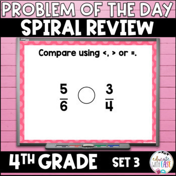 Preview of 4th Grade Math DAILY SPIRAL REVIEW | Google Slides | SET 3
