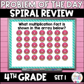 Preview of 4th Grade Math DAILY SPIRAL REVIEW | Problem of the Day Google Slides | SET 1