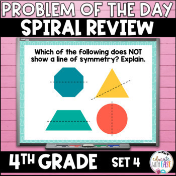 Preview of 4th Grade Math DAILY SPIRAL REVIEW | Problem of the Day Google Slides | SET 4 