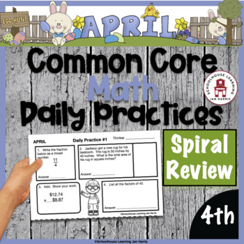 Preview of 4th Grade Math Daily Practice Worksheets - April