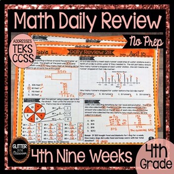 Preview of 4th Grade Daily Math Warm Up - Spiral Review - 4th Nine Weeks - Math Practice