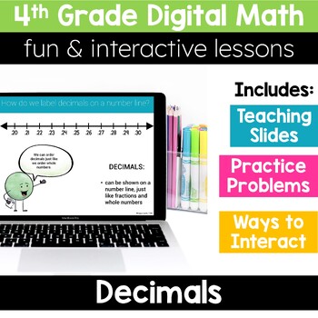 Preview of 4th Grade Math Decimals 4.NF.5 4.NF.6 4.NF.7 Digital Math Activities