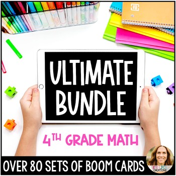 Preview of 4th Grade Math Digital Boom Card Bundle - Entire Year - Over 80 Decks