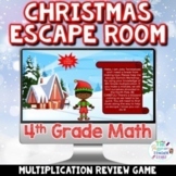 4th Grade Math Digital Christmas Escape Room Game | Multip