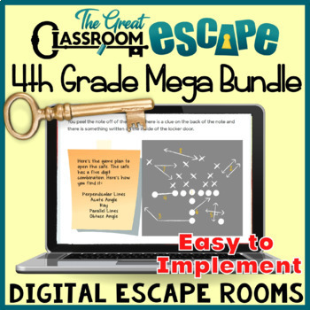 Preview of 4th Grade Math Digital Escape Room Bundle Fourth Grade Math Activities & Games