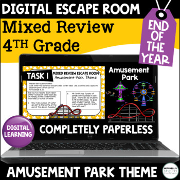 Preview of 4th Grade Math Digital Escape Room - Mixed Review