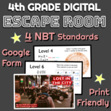 4th Grade Math Digital Escape Room — Review NBT Standards ✅