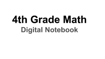 Preview of 4th Grade Math Digital Notebook