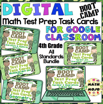 Preview of 4th Grade Math Digital Task Cards: Math Boot Camp Bundle