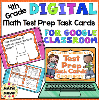 Preview of 4th Grade Math Digital Task Cards: Math Test Prep Geometry