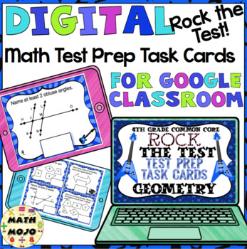 Preview of 4th Grade Math Digital Task Cards: Rock the Test Geometry