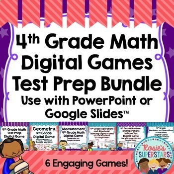 Preview of 4th Grade Math Test Prep Digital Game Bundle