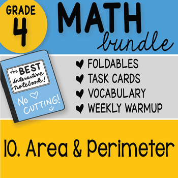 Preview of Math Doodle - 4th Grade Math Doodles Bundle 10. Area and Perimeter