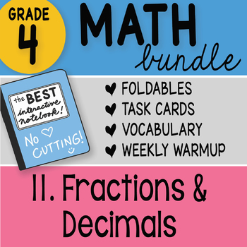 Preview of Math Doodle - 4th Grade Math Doodles Bundle 11. Fractions and Decimals