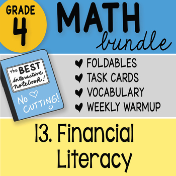 Preview of Math Doodle - 4th Grade Math Doodles Bundle 13. Personal Financial Literacy