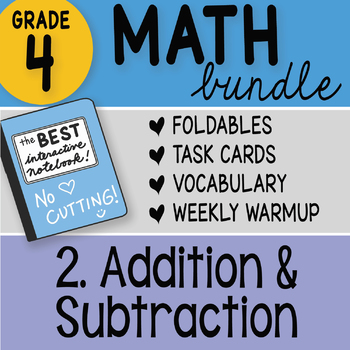 Preview of Math Doodle - 4th Grade Math Doodles Bundle 2. Addition and Subtraction