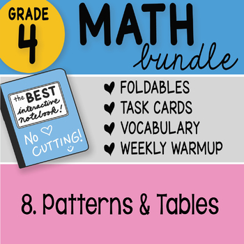 Preview of Math Doodle - 4th Grade Math Doodles Bundle 8. Patterns and Tables