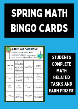 Preview of 4th Grade Math Earth Day Bingo Activity Card Skills Review Worksheet