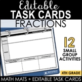 4th Grade Math Editable Task Cards & Math Mats - Operation