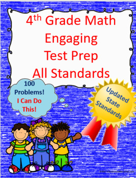 Preview of 4th Grade Math Engaging Test Prep: All Standards, 100 Questions