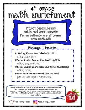 Preview of 4th Grade Math Enrichment Project Package 1