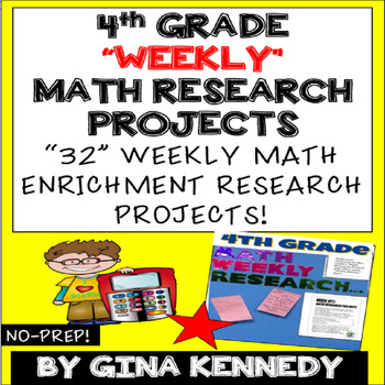 Preview of 4th Grade Math Projects, Math Enrichment for the Entire Year, PDF and Digital!